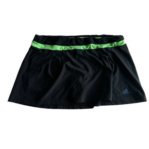 adidas Pants - Adidas Climalite Skort Womens Size L Tennis Golf Black Green Stretch Athletic